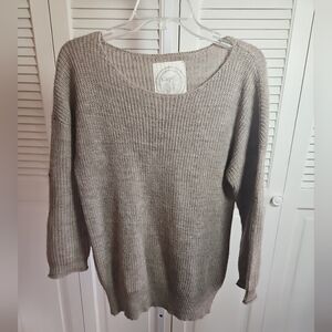 CEPO Knit Sweater Long Sleeve Alpaca Wool Blend M Beige Women's Roll Sleeve